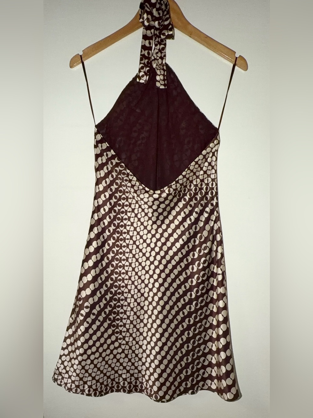 Reformation Brown & Cream Halter-Style Printed Mini Dress - Picture 4 of 5